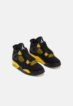 Air Jordan 4 Retro - Sneakers Hoog - Black/White/Tour Yellow