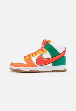Nike Sportswear Dunk Hi Retro - Sneakers Hoog - White/Habanero Red/Team Red/Malachite/Yellow Ochre/Med Brown